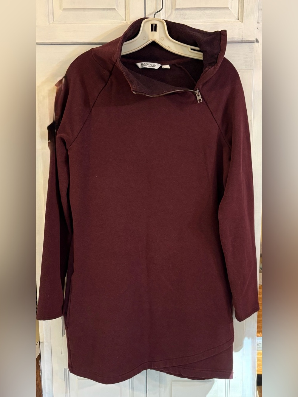 Earth Yoga Women's Long Sleeve Sweatshirt Dress Organic Cotton Blend Size Medium